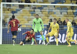 Football. League of Nations. The national team of Ukraine is the national team of Spain