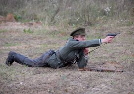 Відтворення бою відділів УПА проти московсько-радянських окупантів