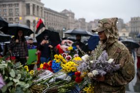 Farewell ceremony with military Mykola Mykytenko