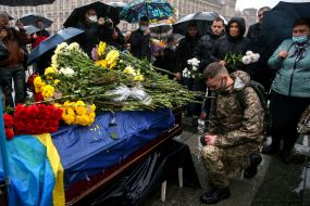 Farewell ceremony with military Mykola Mykytenko