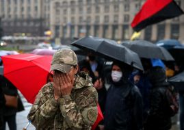 Farewell ceremony with military Mykola Mykytenko