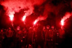 Activists near the Shevchenkivsky District Court of Kyiv