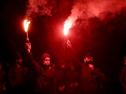 Activists near the Shevchenkivsky District Court of Kyiv
