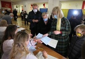 Andriy Sadovy with his wife Kateryna