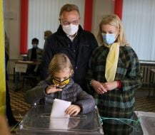 Andriy Sadovy with his wife Kateryna