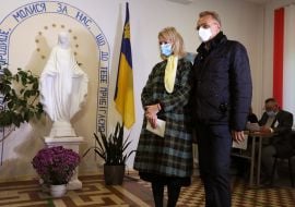 Andriy Sadovy with his wife Kateryna