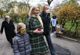 Andriy Sadovy with his wife Kateryna