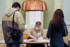 Polling station in Lviv