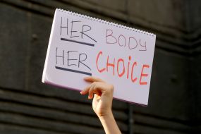 Participants of the action of solidarity with Polish women