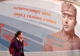 Mural with a portrait of Petr Franko