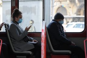 Passengers in medical masks