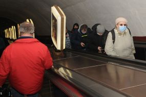 Passengers on the escalator