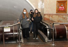 Passengers on the escalator