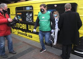 Maxim Derbenev gets out of the subway car
