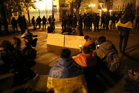 Action "Military is not meat" near the Presidents Office