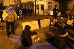 Action "Military is not meat" near the Presidents Office