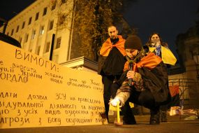 Action "Military is not meat" near the Presidents Office