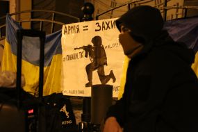 Action "Military is not meat" near the Presidents Office