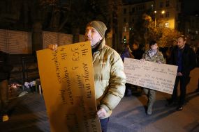 Action "Military is not meat" near the Presidents Office