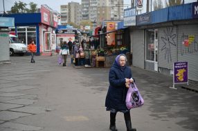 Passers-by on the street in Kiev