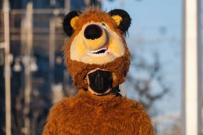 Animator in a suit of a bear