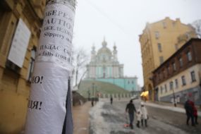 Slippery snow in Kyiv