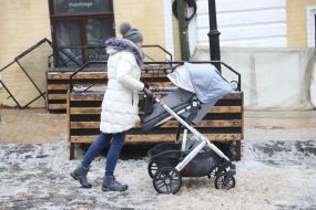 Slippery snow in Kyiv