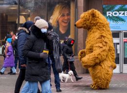 Animator in a bear costume