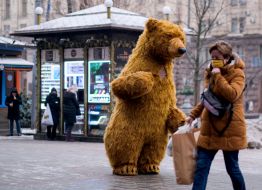 Animator in a bear costume