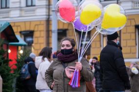 Girl with balloons
