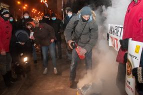 Акция протеста против министра Сергея Шкарлета