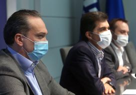 Irakli Ezuhbaya, Volodymyr Zhmak and Oleksandr Pertsovsky