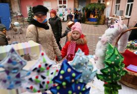 Charity fair of Christmas and New Year decorations