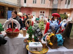Charity fair of Christmas and New Year decorations