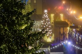 Festive town near the Office of the President of Ukraine on Bankova