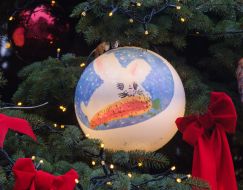 New Year's toy on Christmas tree