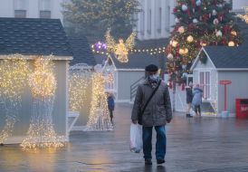 Festive town near the Office of the President of Ukraine on Bankova Street