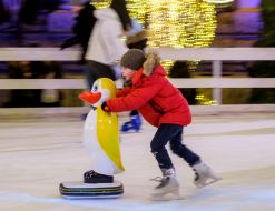 Хлопчик катається на ковзанах