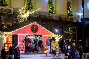 Festive town near the Office of the President of Ukraine on Bankova