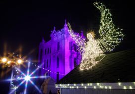 Festive town near the Office of the President of Ukraine on Bankova