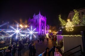 Festive town near the Office of the President of Ukraine on Bankova