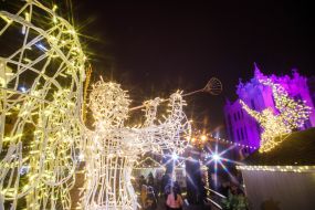 Festive town near the Office of the President of Ukraine on Bankova