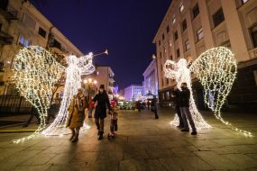 Festive town near the Office of the President of Ukraine on Bankova