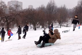Children are sledding