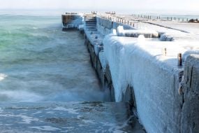 The sea "steams"