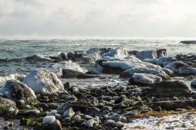 The sea "steams"