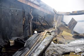 Extinguishing the fire in the hypermarket "Epicenter"