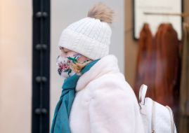 Passer-by in a respirator mask
