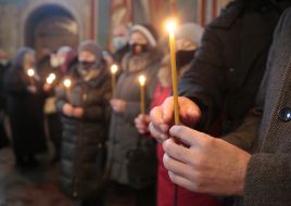 Believers during a memorial service