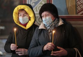 Believers during a memorial service